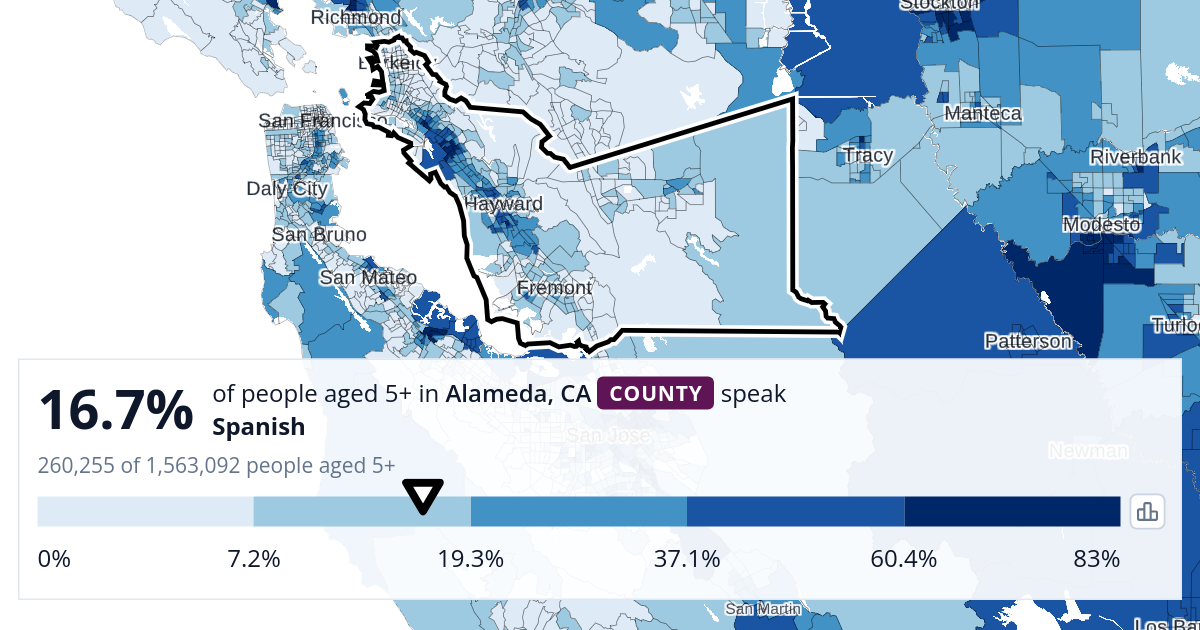 Language spoken at home: Spanish in Alameda, CA · 2024 American ...